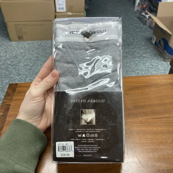 JOSEPH ABBOUD 3 Contour Hip Briefs | Gray | Size Large 100% Combed Cotton - Picture 3 of 4